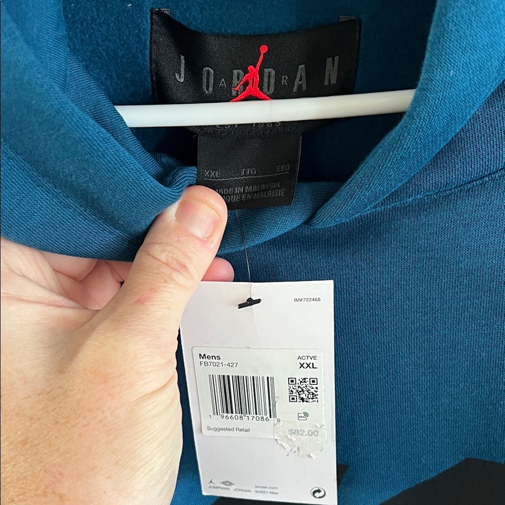 Jordan Teal Hoodie with Black and Gold Logo nwt - Picture 4 of 5